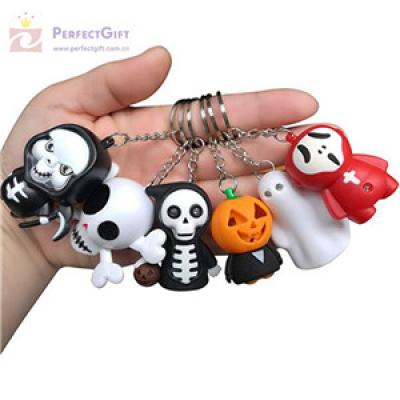 Hot sale custom newest halloween keychains led