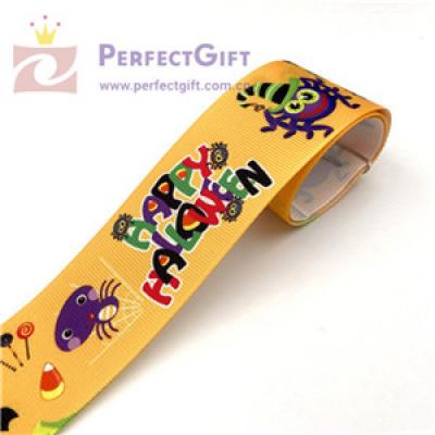 Customised halloween printed ribbon logo