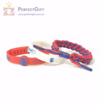 Promotion stock custom embroidery glow in dark wristband