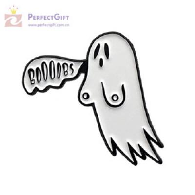 Hot sell metal halloween ghost pin badges