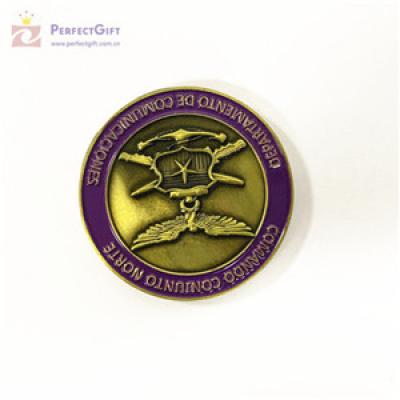 Custom antique metal enamel commemorative coin