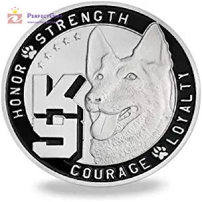 Custom gold silver police dog souvenir coin